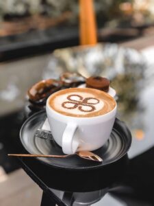 checkers latte art