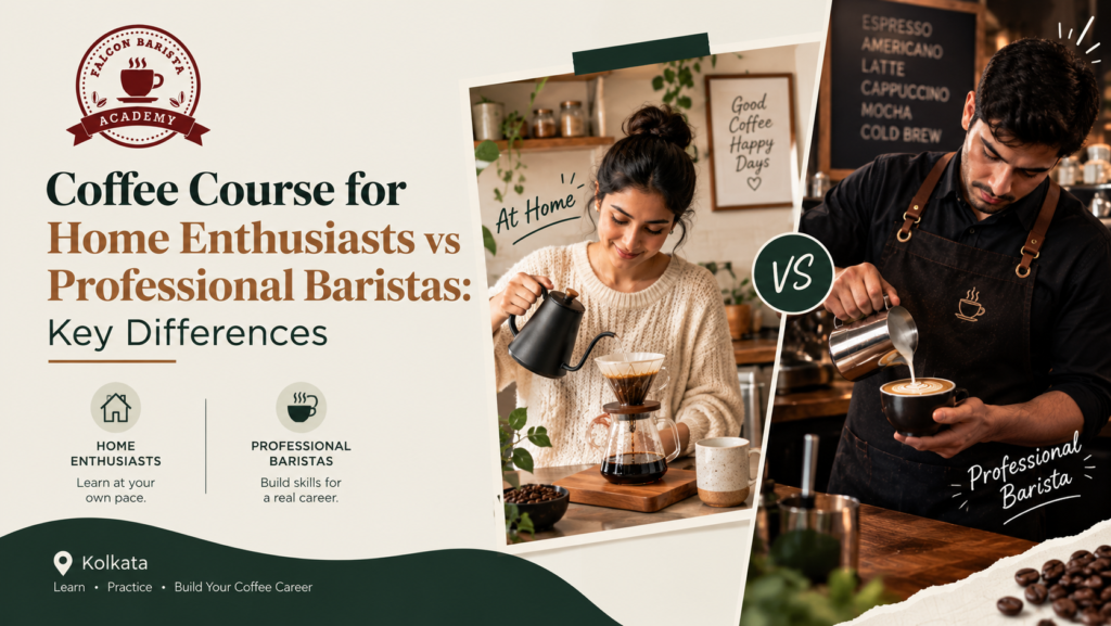 Coffee Course for Home Enthusiasts vs Professional Baristas: Key Differences